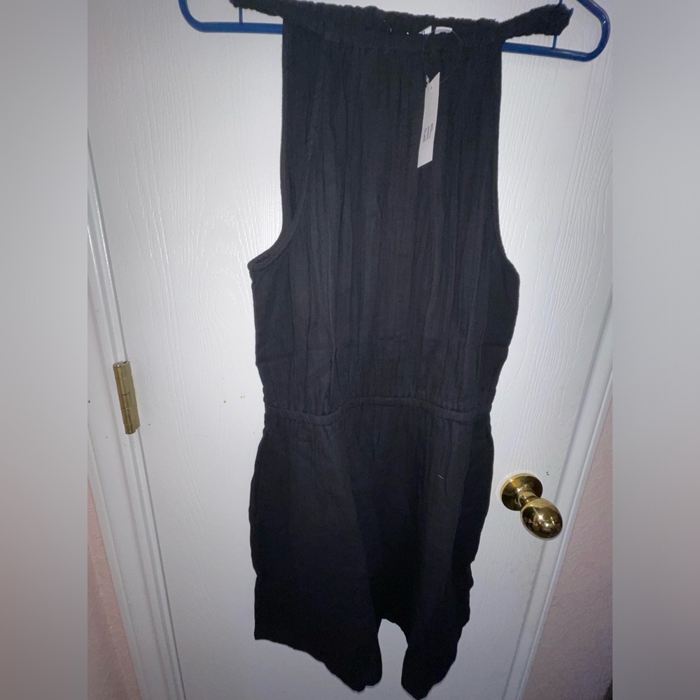 Women’s Gap Black Gauze Halter Romper Black Size Small NWT - Picture 11 of 12